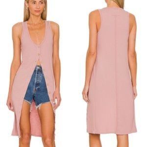 Free People We the Free Gia Long Ribbed Vest in Lilac Wine